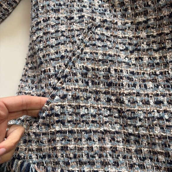 BR Blue and White Tweed Blazer - Picture 8 of 14